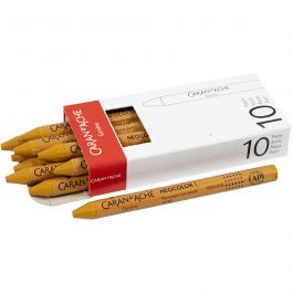 Neocolor I Crayons, ochre (035), L: 10 cm, thickness 8 mm, 10 pc/ 1 pack [HOB-34024]
