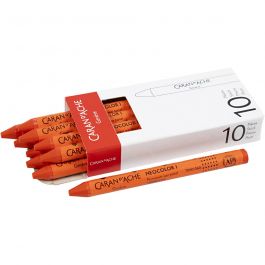 Neocolor I Crayons, vermilion (060), L: 10 cm, thickness 8 mm, 10 pc/ 1 pack [HOB-34026]