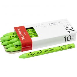 Neocolor I Crayons, yellow green (230), L: 10 cm, thickness 8 mm, 10 pc/ 1 pack [HOB-34034]