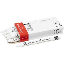 Neocolor II, white (001), L: 10 cm, 10 pc/ 1 pack [HOB-34050]