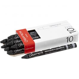 Neocolor II, black (009), L: 10 cm, 10 pc/ 1 pack [HOB-34051]