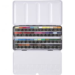 Art Aqua watercolour paints, standard colours, ½-pan, size 10x15x20 mm, 48 colour/ 1 pack [HOB-34245]
