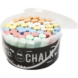 Street chalk, assorted colours, 50 pc/ 1 bucket [HOB-34468]