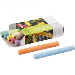 Chalkboard Chalk, assorted colours, L: 8 cm, D 10 mm, 10 pc/ 1 pack [HOB-344760]