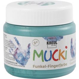 Mucki Finger Paint, metallic green, 150 ml/ 1 tub [HOB-34756]
