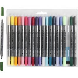 Textile markers, additional colours, line 2,3+3,6 mm, 20 pc/ 1 pack [HOB-34833]