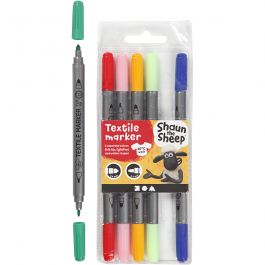 Textile marker, assorted colours, line 2,3+3,6 , 6 pc/ 1 pack [HOB-348394]