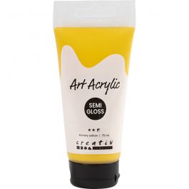 Pigment Art Acrylic Paint, primary yellow, semi opaque, 75 ml/ 1 bottle [HOB-35143]