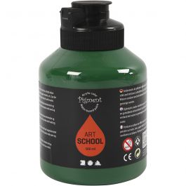 Pigment Art School Paint, dark green, semi-transparent, 500 ml/ 1 bottle [HOB-35422]