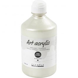 Pigment Art School Paint, pearl silver, opaque, 500 ml/ 1 bottle [HOB-35432]