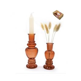 Candle Holder Amber (2 holders) [IFS-36501]