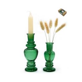 Candle Holder Dark Green (2 holders) [IFS-36502]
