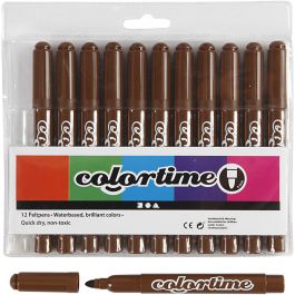Colortime Marker, brown, line 5 mm, 12 pc/ 1 pack [HOB-37342]
