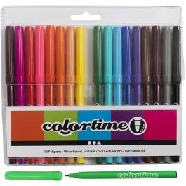 Colortime Marker, assorted colours, line 2 mm, 18 pc/ 1 pack [HOB-373548]