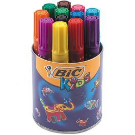 Decoralo Jumbo Markers, assorted colours, line 4 mm, 12 pc/ 1 tub [HOB-37594]