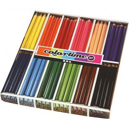 Colortime colour pencils, assorted colours, L: 17,45 cm, lead 5 mm, JUMBO, 12x12 pc/ 1 pack [HOB-38080]