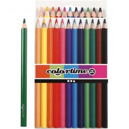 Colortime colour pencils, assorted colours, L: 17,45 cm, lead 5 mm, JUMBO, 12 pc/ 1 pack [HOB-38081]