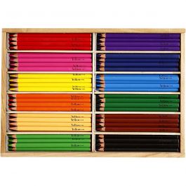 Colouring Pencils, assorted colours, lead 5 mm, JUMBO, 144 pc/ 1 pack [HOB-38083]