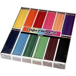 Colortime colouring pencils, assorted colours, L: 17,45 cm, lead 3 mm, 12x24 pc/ 1 pack [HOB-38092]