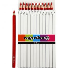 Colortime colour pencils, red, L: 17,45 cm, lead 5 mm, JUMBO, 12 pc/ 1 pack [HOB-38172]