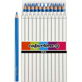 Colortime colour pencils, blue, L: 17,45 cm, lead 5 mm, JUMBO, 12 pc/ 1 pack [HOB-38176]