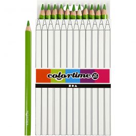 Colortime colour pencils, light green, L: 17,45 cm, lead 5 mm, JUMBO, 12 pc/ 1 pack [HOB-38178]