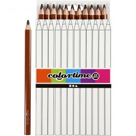 Colortime colour pencils, brown, L: 17,45 cm, lead 5 mm, JUMBO, 12 pc/ 1 pack [HOB-38180]