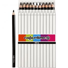 Colortime colour pencils, black, L: 17,45 cm, lead 5 mm, JUMBO, 12 pc/ 1 pack [HOB-38181]