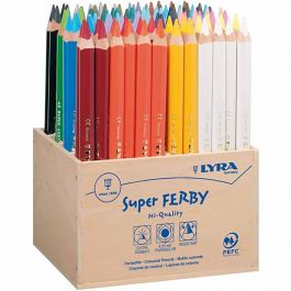 Super Ferby 1 colouring pencils, assorted colours, L: 18 cm, lead 6,25 mm, 96 pc/ 1 pack [HOB-38388]