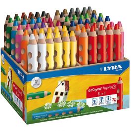 Groove Triple1 colouring pencils, assorted colours, L: 12 cm, lead 10 mm, 72 pc/ 1 pack [HOB-38515]