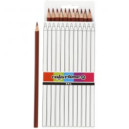 Colortime colouring pencils, brown, L: 17 cm, lead 3 mm, 12 pc/ 1 pack [HOB-38580]