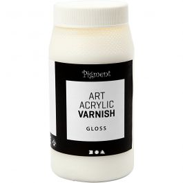 Art Acrylic Varnish, Gloss transparent, white, 500 ml/ 1 tub [HOB-39282]