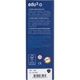 edu jumbo coloured pencils, dark red, thickness 10 mm, lead 6,25 mm, 12 pc/ 1 pack [HOB-408034]
