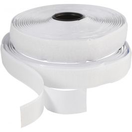 Hook & Loop, white, self-adhesive, W: 20 mm, 5 m/ 1 roll [HOB-41020]