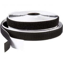 Hook & Loop, black, self-adhesive, W: 20 mm, 5 m/ 1 roll [HOB-41021]