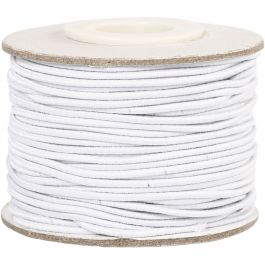 Elastic Beading Cord, white, thickness 1 mm, 25 m/ 1 roll [HOB-41030]