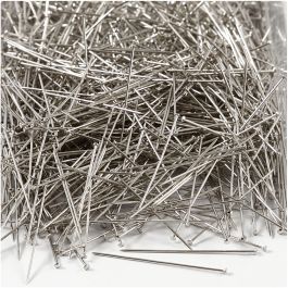 Straight Pins, silver, L: 37 mm, thickness 0,7 mm, 500 g/ 1 pack [HOB-41113]