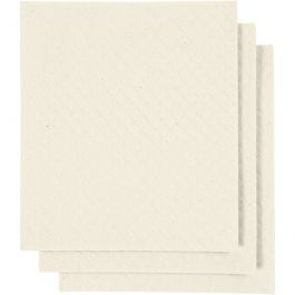 Sponge Cloth, off-white, size 17x19,5 cm, 3 pc/ 1 pack [HOB-412510]