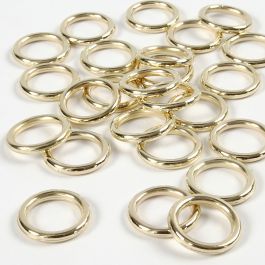 Plastic Ring, gold, size 15 mm, thickness 2 mm, 25 pc/ 1 pack [HOB-41259]