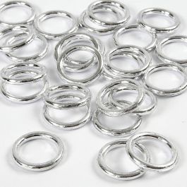 Plastic Ring, silver, size 15 mm, thickness 2 mm, 25 pc/ 1 pack [HOB-41260]