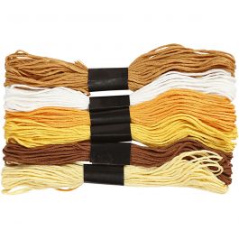Embroidery Floss, golden, thickness 1 mm, 6 bundle/ 1 pack [HOB-412700]