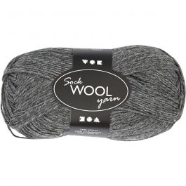 Sock Yarn, dark grey, L: 200 m, 50 g/ 1 ball [HOB-41314]