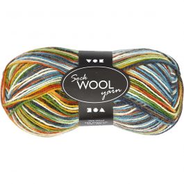 Sock Yarn, moss green, L: 200 m, 50 g/ 1 ball [HOB-41316]