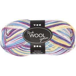 Sock Yarn, purple/pink harmony, L: 200 m, 50 g/ 1 ball [HOB-41317]