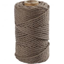 Macramé cord, light brown, L: 55 m, D 4 mm, 330 g/ 1 roll [HOB-414751]