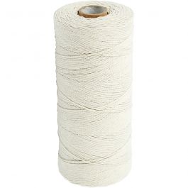 Cotton Twine, light natural, L: 700 m, Extra thin quality 12/6, 250 g/ 1 ball [HOB-41570]