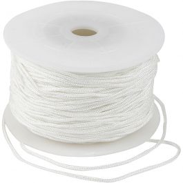 Polyester Cord, white, thickness 2 mm, 50 m/ 1 roll [HOB-41573]