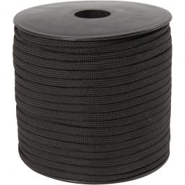 Polyester Cord, black, W: 5 mm, 50 m/ 1 roll [HOB-41653]