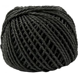 Paper Yarn, black, 150 g, thickness 2,5-3 mm, 40 m/ 1 ball [HOB-41725]