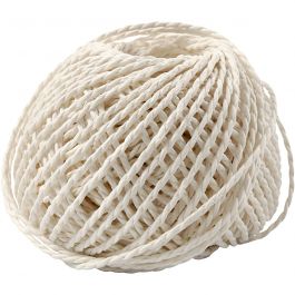 Paper Yarn, white, 150 g, thickness 2,5-3 mm, 40 m/ 1 ball [HOB-41726]